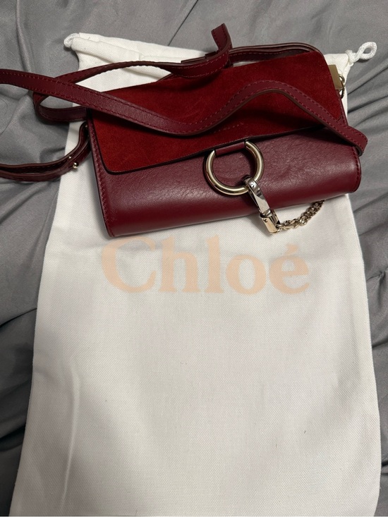 Chloe Handbags - Chloé Small Crossbody Bag in Burgundy and Rust